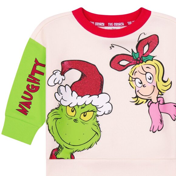 The Grinch Dr. Seuss Unisex Sweatshirt, Sizes 12M-5T, Naughty or Nice, NWT - Picture 5 of 7